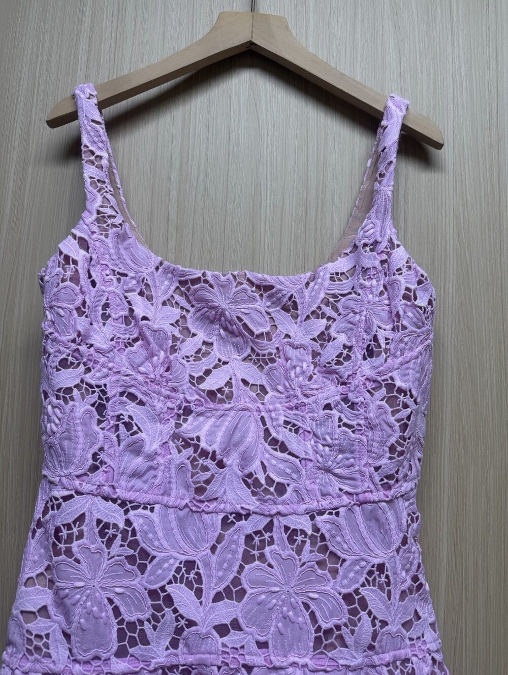 Self Portrait Pink Lace Flared Mini Dress - Picture 7 of 13